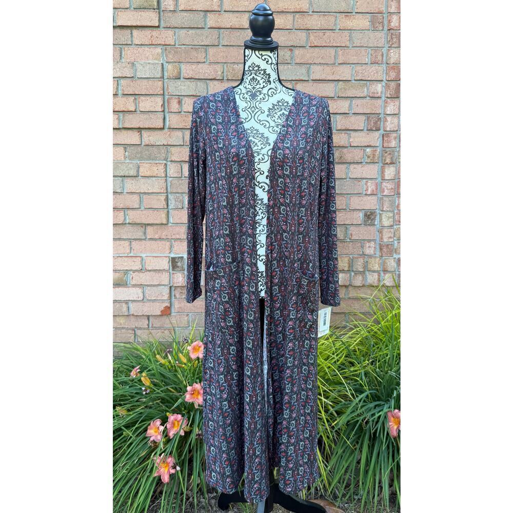 NWT Lularoe Multicolor Floral Partterm Sarah Cardigan Medium